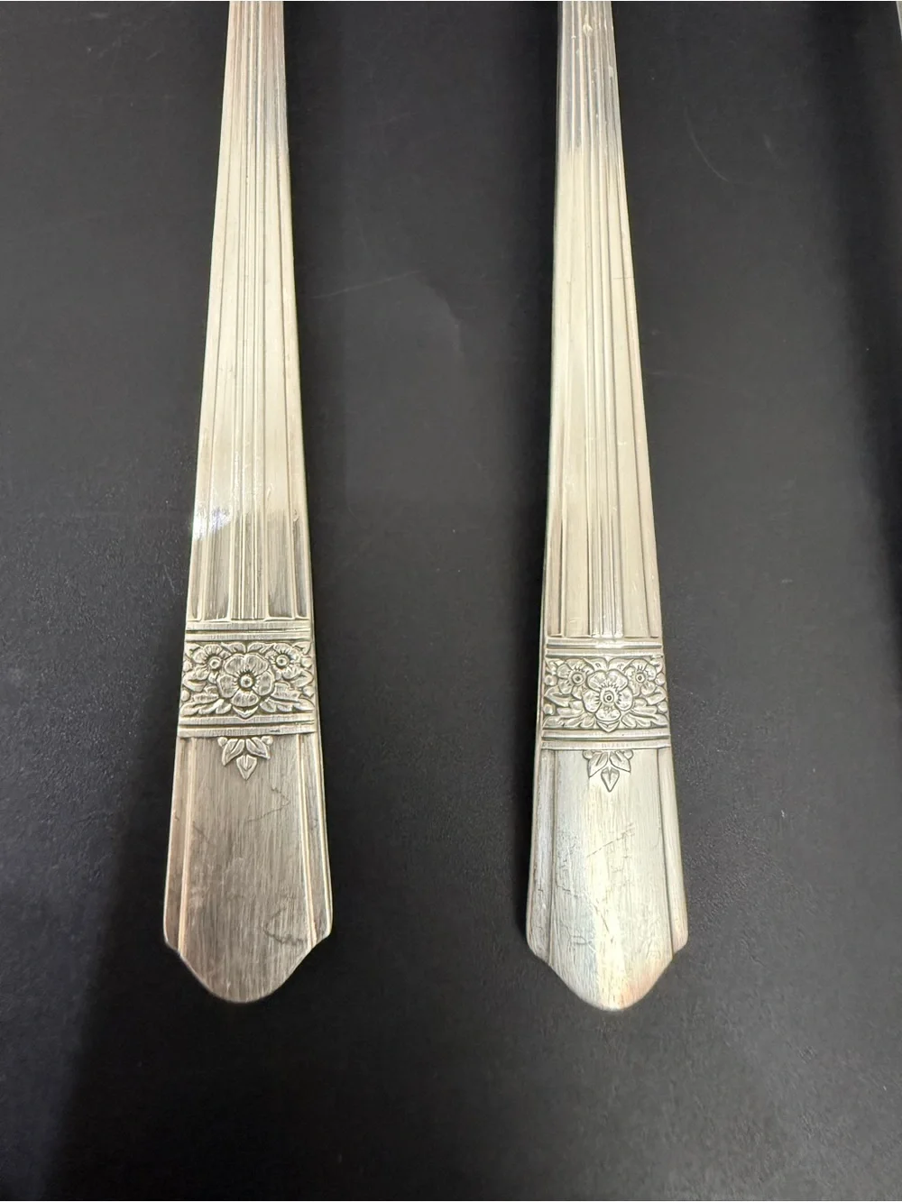 6pc Vintage ONEIDA Simeon & George Rogers Co. Silver Rose Silver-plate Spoons